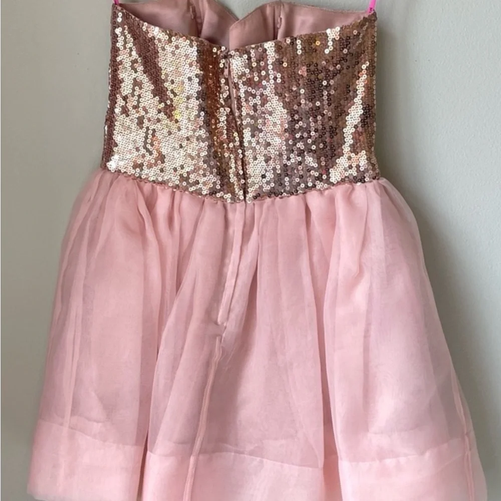 Betsey Johnson Pink and Gold Sequin Mini Dress - Picture 3 of 12